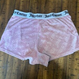 Juicy Couture Blush Pink Velour Embossed Shorts